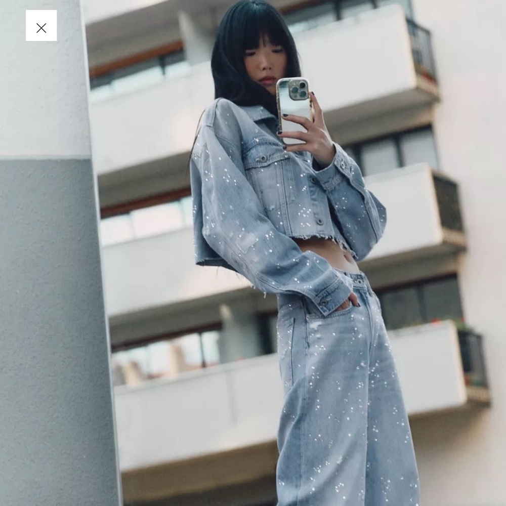 NWT Zara Light Blue Denim Jacket